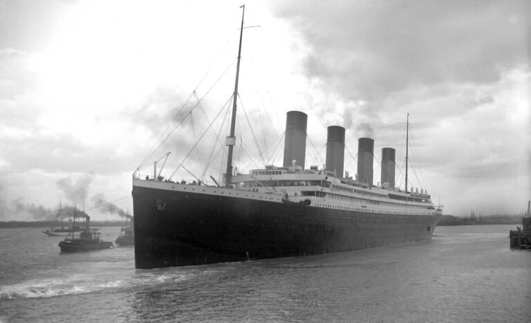 The Titanic ship on its first voyage and the cinematic depiction of its sinking