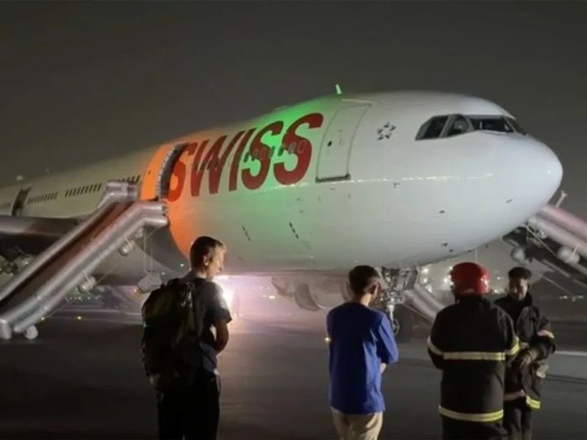 Four passengers injured in emergency evacuation of Swiss plane at Delhi airport after engine failure