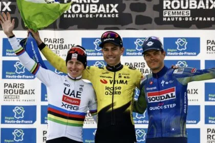 Paris-Roubaix race.. Emirates Cycling ranks second