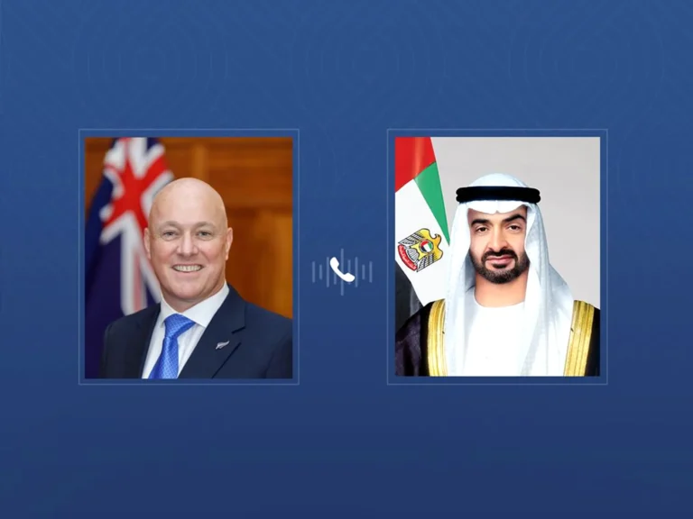 Mohammed bin Zayed and the Prime Minister of New Zealand discuss strengthening cooperation and regional developments