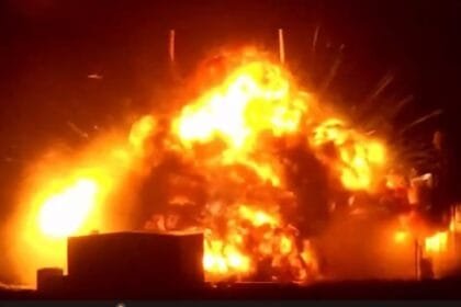 A massive explosion rocks a US spaceport during a private company's rocket test