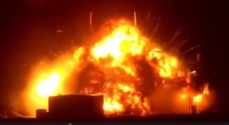 A massive explosion rocks a US spaceport during a private company's rocket test