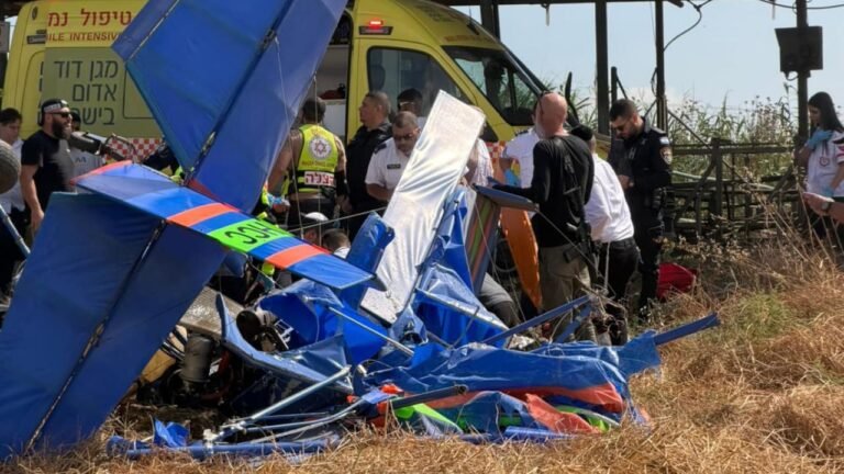 Two people critically injured in civilian plane crash in northern Israel
