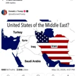 ترامب ينشر صورة لخريطة إيران مرفقة بالعلم الأمريكي