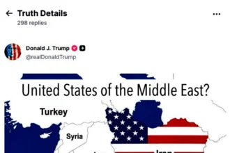 ترامب ينشر صورة لخريطة إيران مرفقة بالعلم الأمريكي