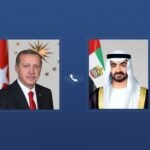 Discuss regional developments. A phone call between the President of the Emirates and the Turkish President discusses cooperation relations between the two countries