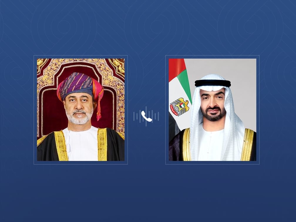The President of the UAE and the Sultan of Oman exchange Eid al-Adha congratulations by phone