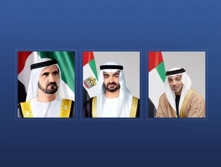 The President of the Emirates and his two deputies congratulate the President of Paraguay on his country's independence anniversary