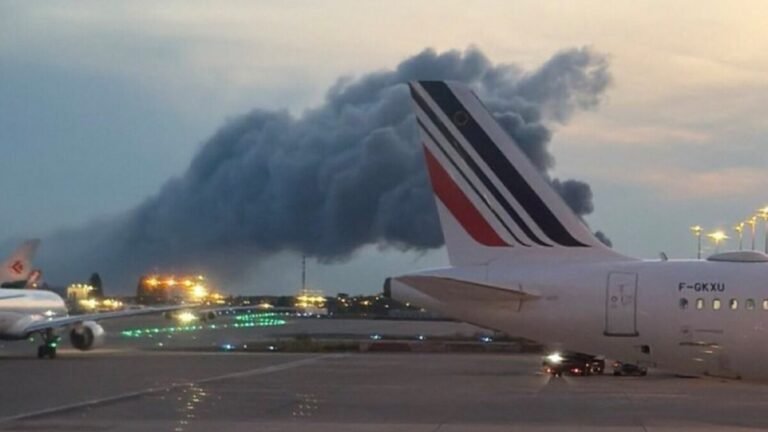 A massive fire near France's largest airport triggers widespread alert