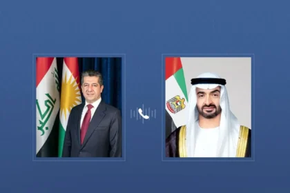 رئيس الإمارات يتلقى اتصالاً من رئيس حكومة كردستان العراق ويدين الاعتداءات الإيرانية