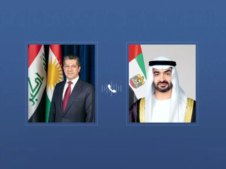 رئيس الإمارات يتلقى اتصالاً من رئيس حكومة كردستان العراق ويدين الاعتداءات الإيرانية