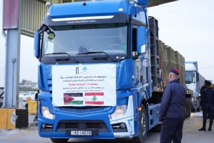 A new Jordanian aid convoy crosses into Lebanon carrying humanitarian aid to support those affected