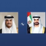 رئيس الإمارات يتلقى اتصالاً هاتفياً من أمير قطر أدان خلاله الاعتداءات الإيرانية على الإمارات