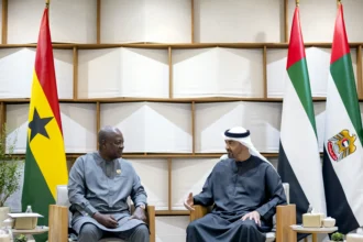 محمد بن زايد ورئيس غانا يبحثان تعزيز التعاون الاقتصادي والاستثماري