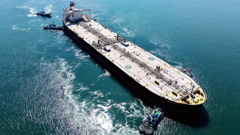 A Japanese oil tanker is crossing the Strait of Hormuz and heading towards Japanese ports