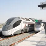 New horizons for transportation in the Emirates.. The first flight of the Etihad Passenger Train arrives in Abu Dhabi
