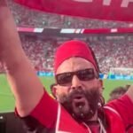 Egyptian artists celebrate the national team's historic victory over New Zealand in the World Cup.