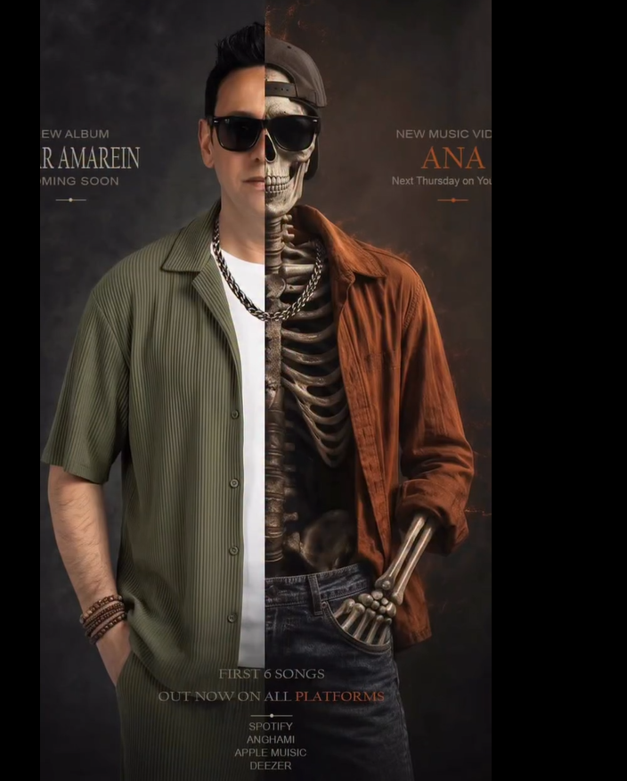 Half-skeletoned... Mustafa Qamar sparks controversy with a mysterious poster for his new song
