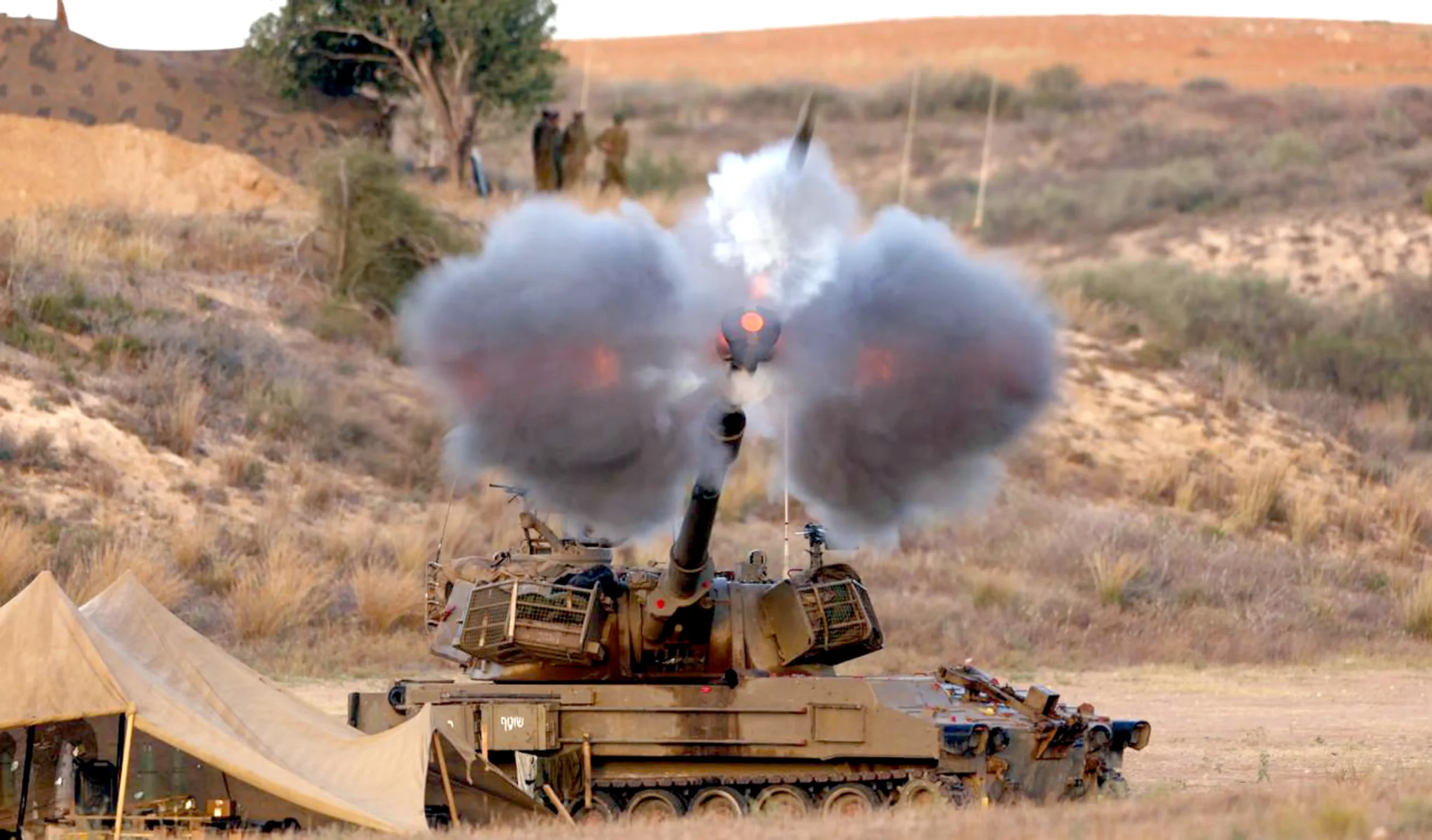 Israeli artillery shelling targets the town of Haddatha in southern Lebanon