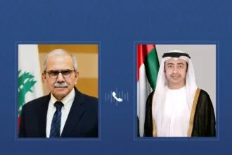 Abdullah bin Zayed and Nawaf Salam discuss bilateral relations and developments in Lebanon by phone