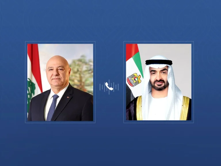 محمد بن زايد وجوزاف عون يبحثان هاتفياً تعزيز العلاقات والتطورات الإقليمية