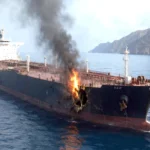 A tanker was hit by an unidentified projectile off the coast of Oman