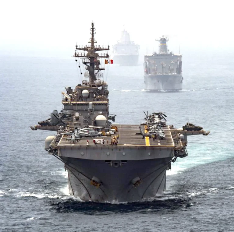 One of the participating aircraft carriers present in the Strait of Hormuz