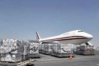 Chivalrous Knight 3.. 100-ton aid plane from Ras Al Khaimah to support Gaza