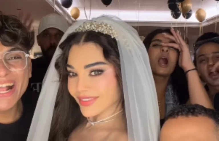 Haifa Wehbe sparks speculation in a wedding dress.