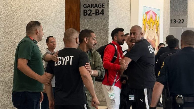 حقيقة أزمة إبراهيم حسن مع رجل أمن أمريكي قبل مواجهة أستراليا