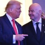الرئيس الأمريكي دونالد ترامب وجياني إنفانتينو رئيس الاتحاد الدولي لكرة القدم