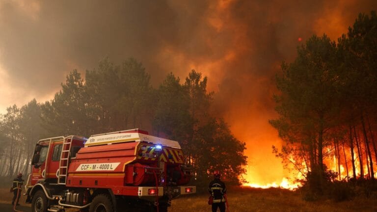 Forest fires rage across France and Spain amid harsh weather conditions