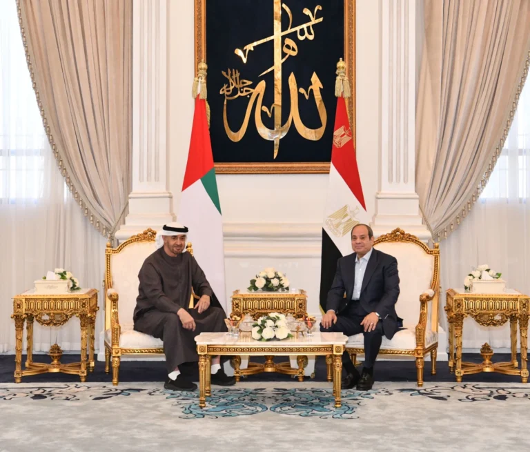 The President of the UAE arrives in El Alamein on a fraternal visit... Emirati-Egyptian talks to enhance cooperation and discuss regional developments