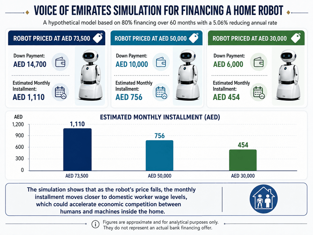 Voice of Emirates Simulation for Financing a Home Robot