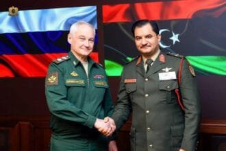 صدام حفتر ووزير الدفاع الروسي يناقشان آليات دعم التعاون الدفاعي والأمني