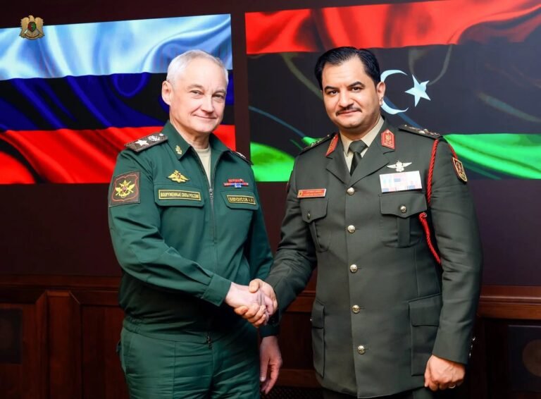 Saddam Haftar and the Russian Defense Minister discuss mechanisms to support defense and security cooperation