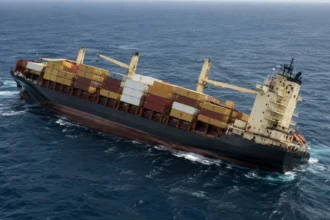 A cargo ship sank off the coast of India; two people were rescued and the search continues for the rest of the crew