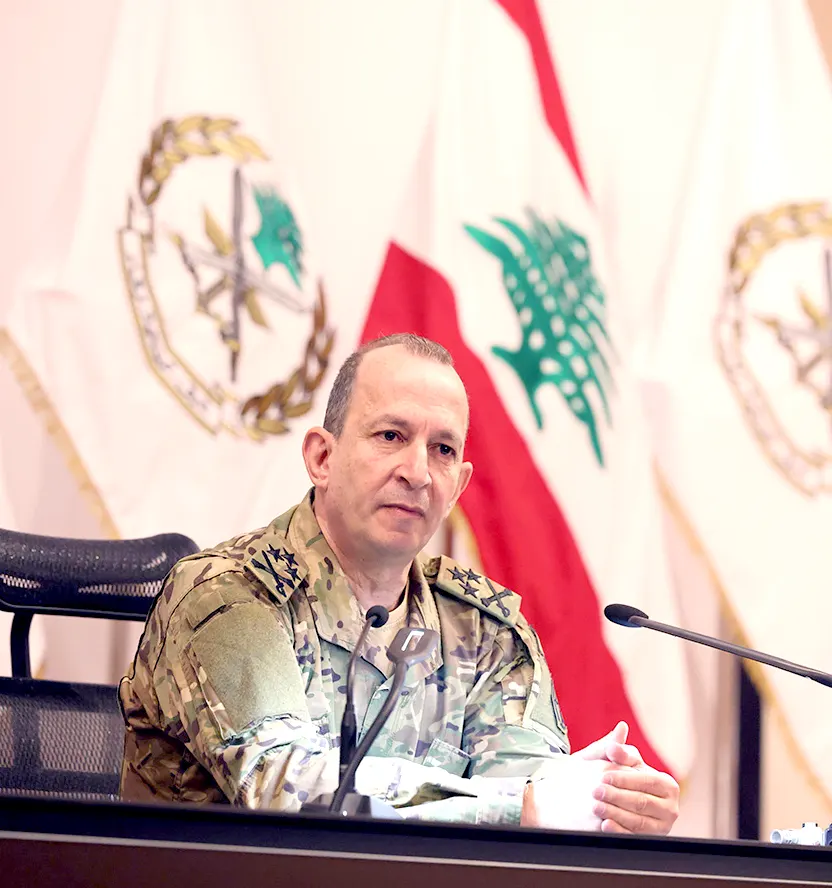 The Lebanese army commander affirms commitment to national sovereignty, continued border protection, and ensuring the return of residents